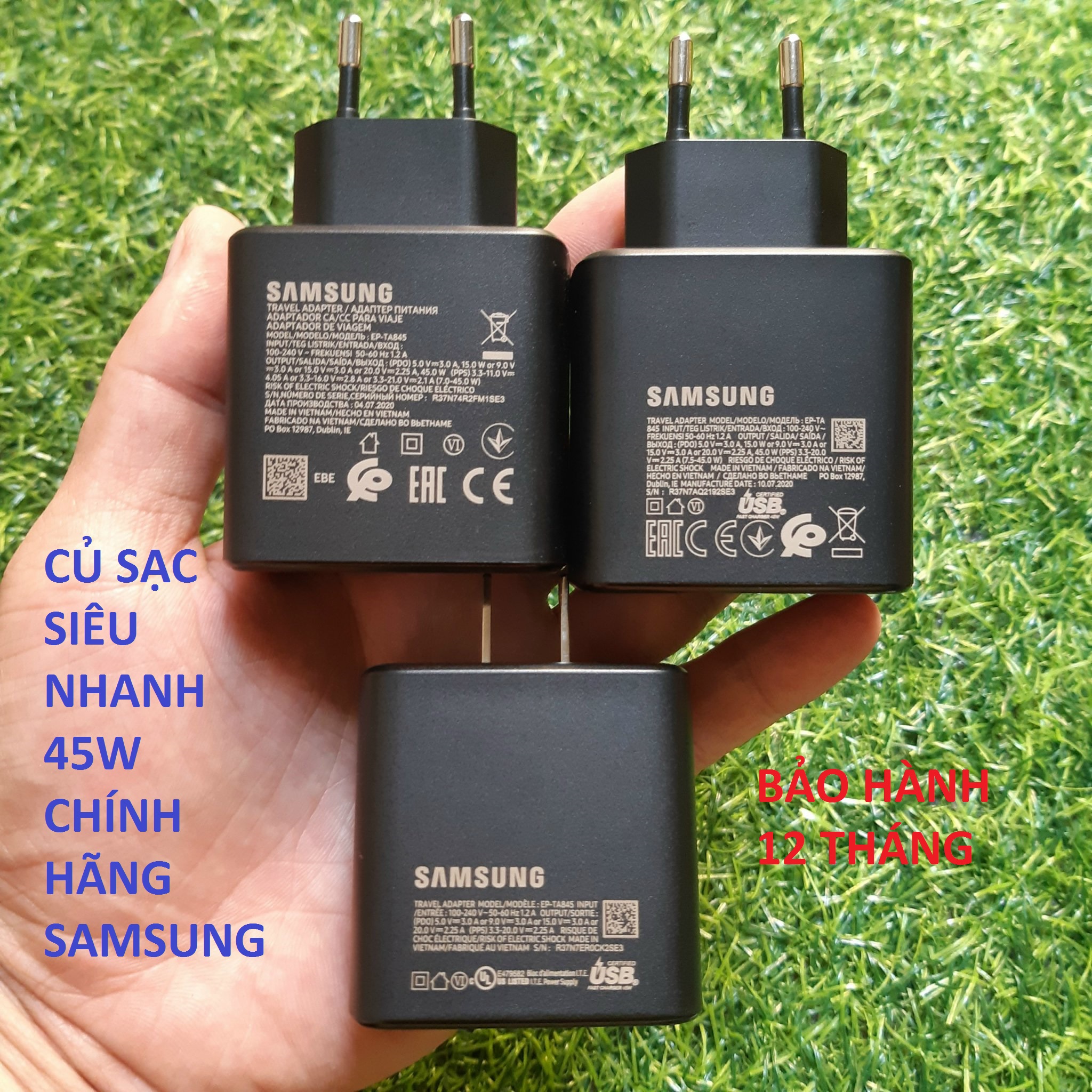 Củ sạc siêu nhanh 45w samsung chính hãng - ta845, không gồm cáp, nobox, mới 100%, bảo hành 12 tháng