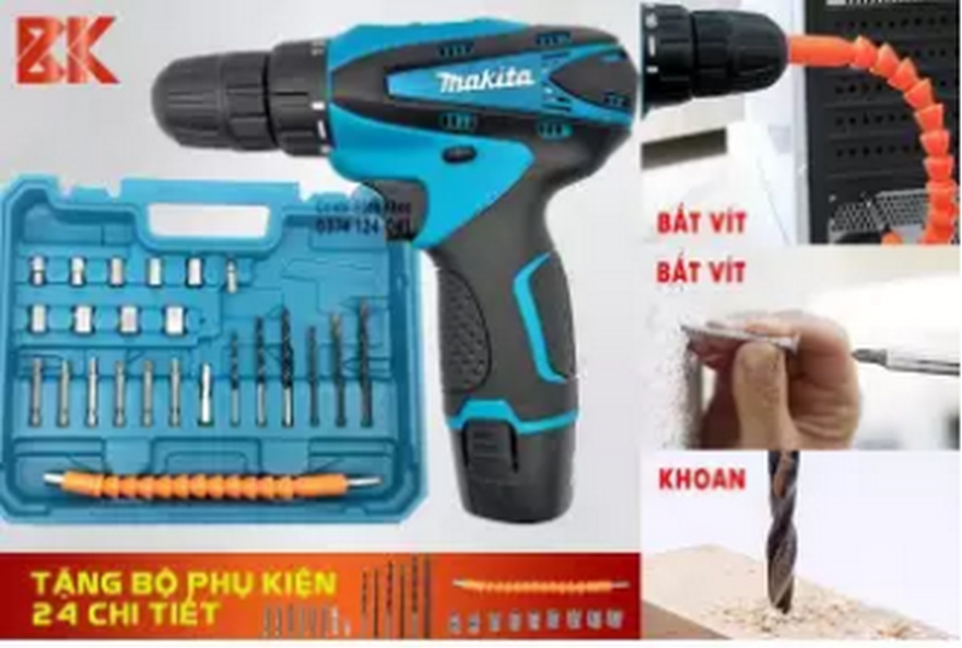 Bộ máy khoan cầm tay MAKITA pin 12V – KHOAN – BẮT VÍT – VẶN ỐC