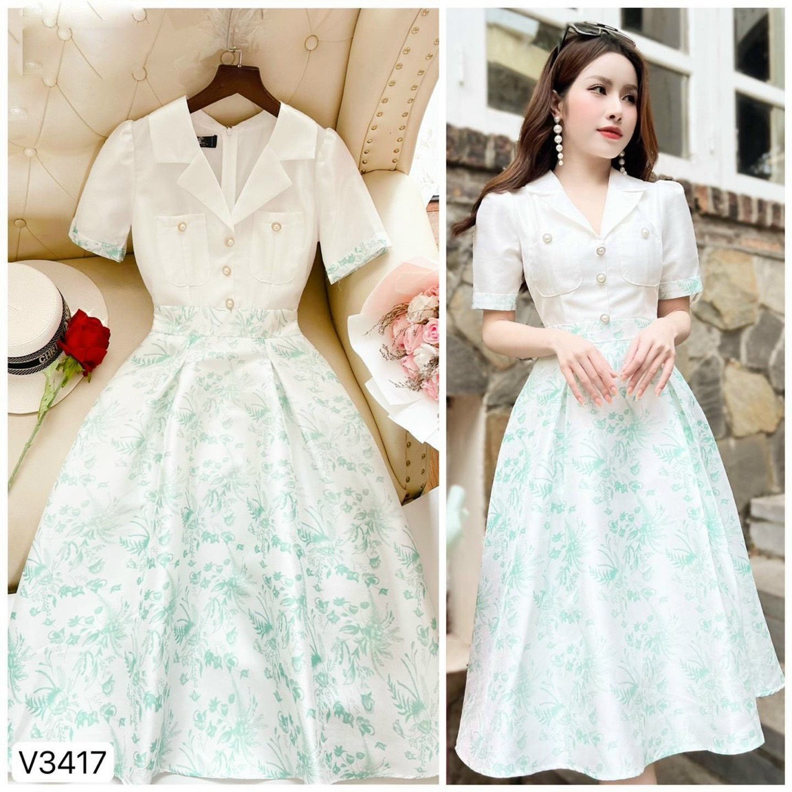 Đầm dự tiệc-đầm thiết kế-v3417 váy dự tiệc váy đi tiệc