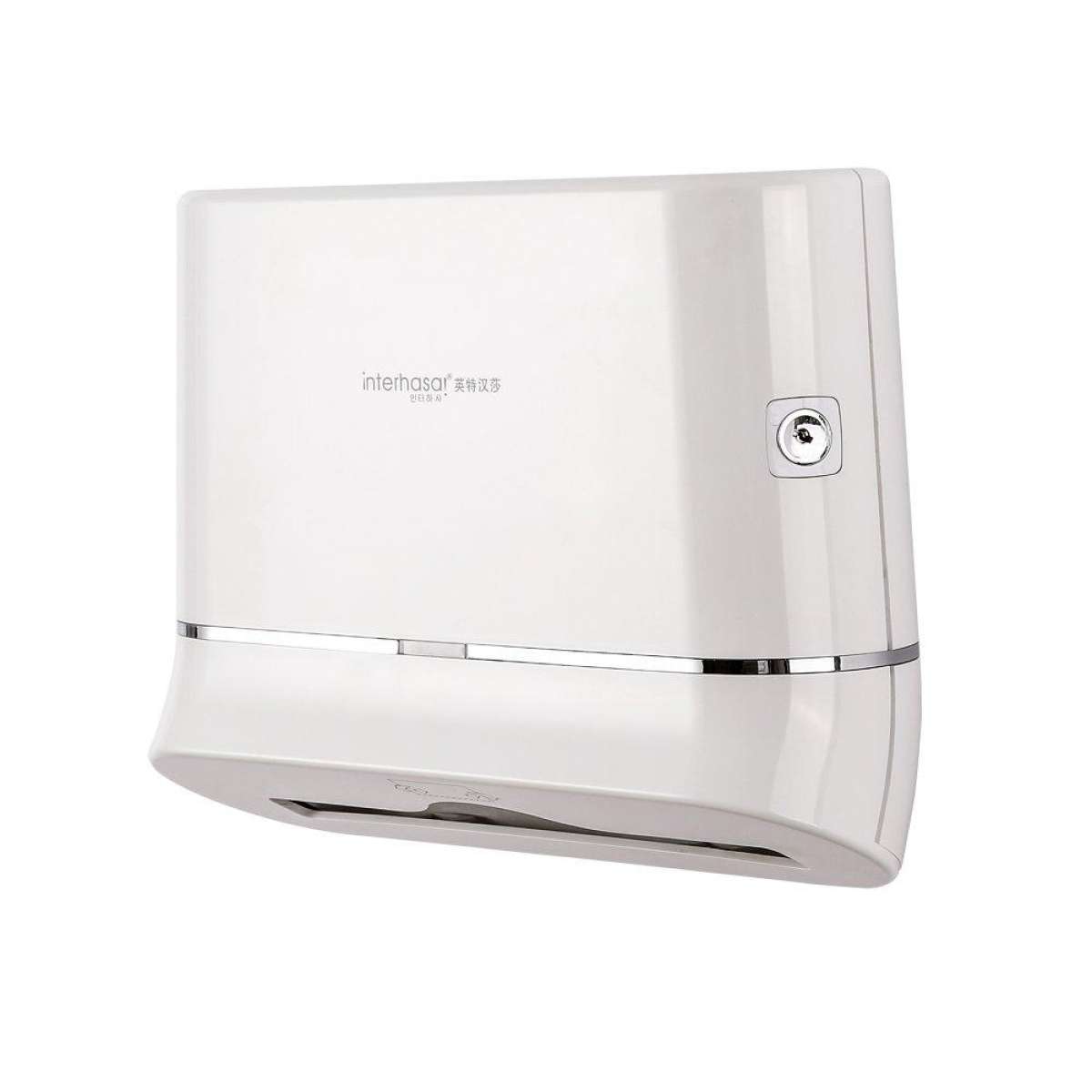 Hộp đựng giấy lau tay INTERHASA E6002:Dùng cho tất cả các nhà vệ sinh.văn phòng ,khách sạn,khu công cộng,hộ giai đình....dùng cho tất các loại giấy ăn để bàn