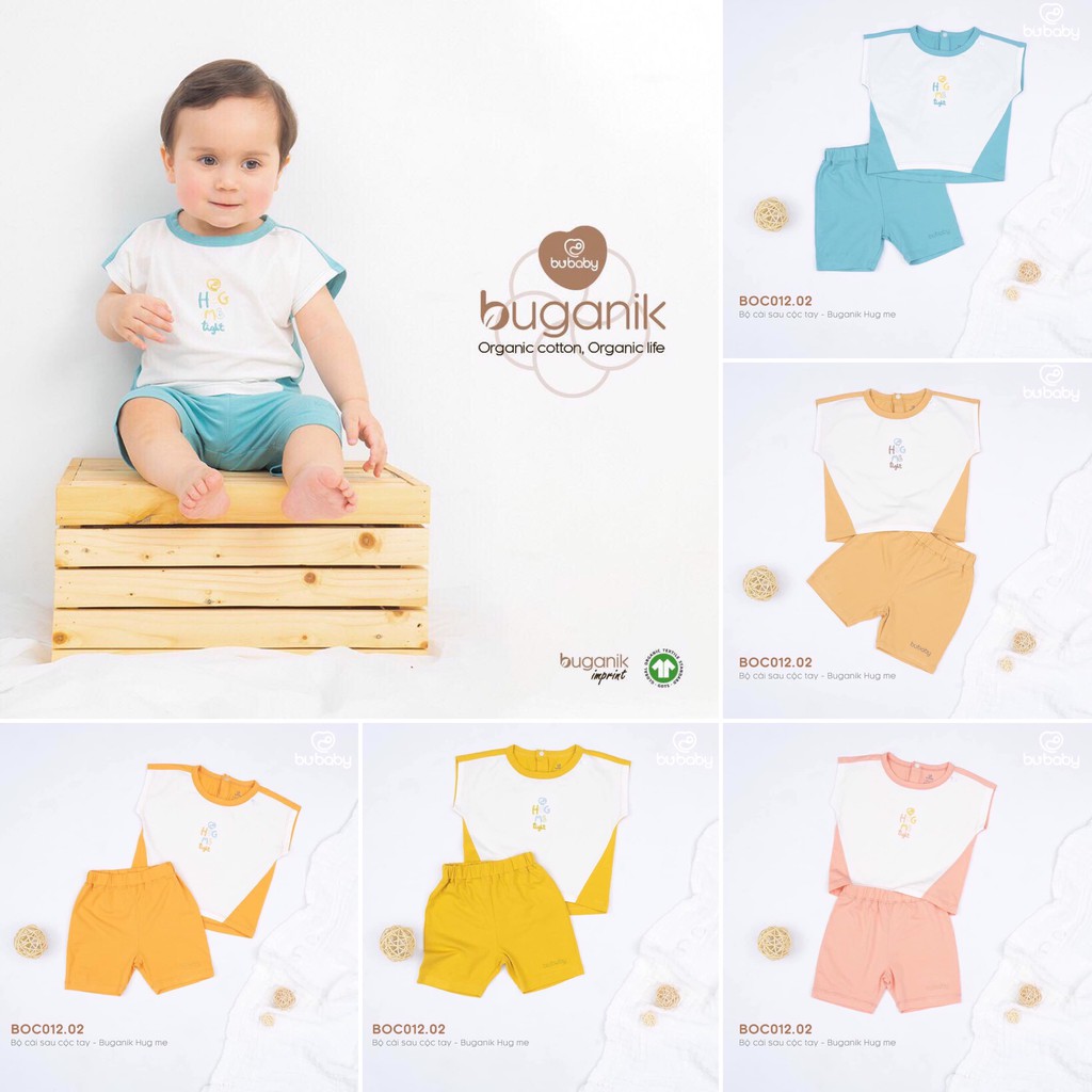 Bộ quần áo cài sau cộc tay Buganik Hug Me BU Baby - Bubaby Bình Dương