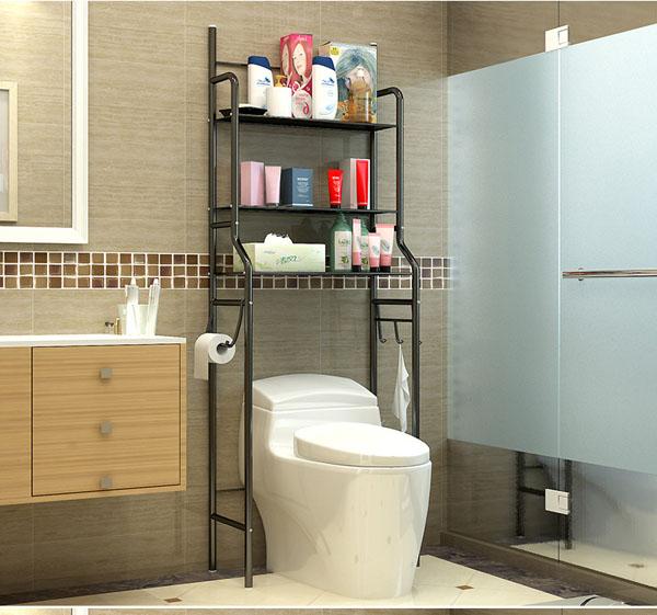 Kệ để đồ nhà tắm sau toilet 3 tầng, kệ để đồ, giá để đồ thông minh
