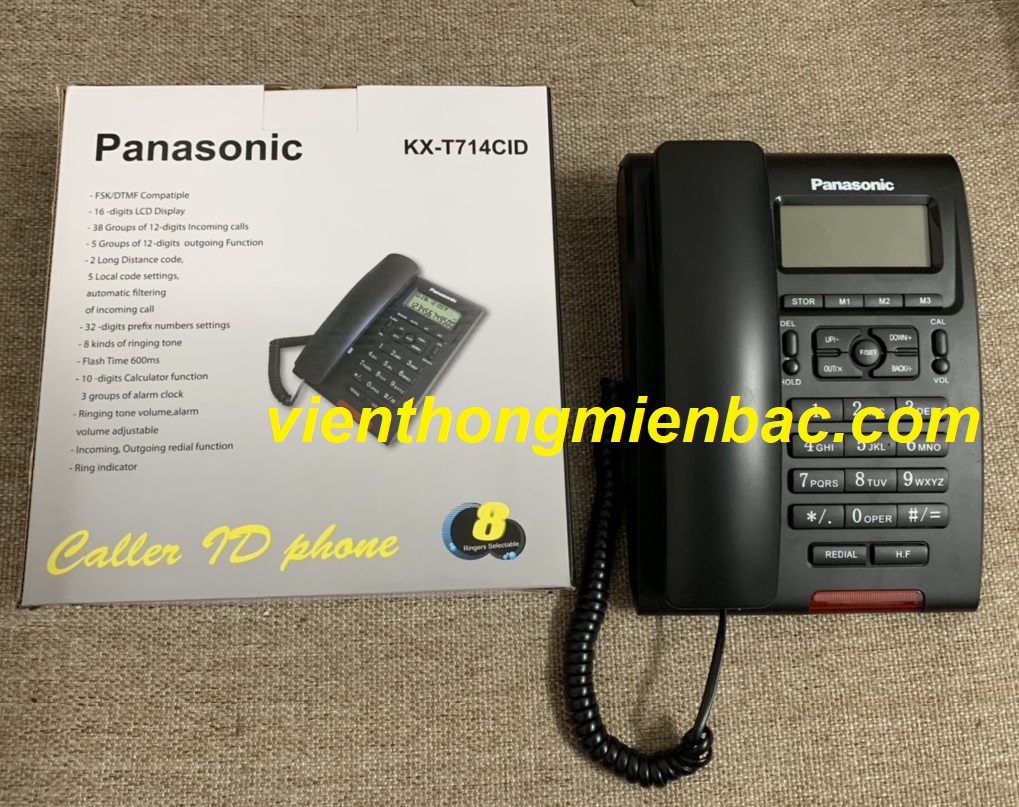 Điện thoại để bàn hiển thị số, có loa ngoài Panasonic Panasonic KX-T714CID
