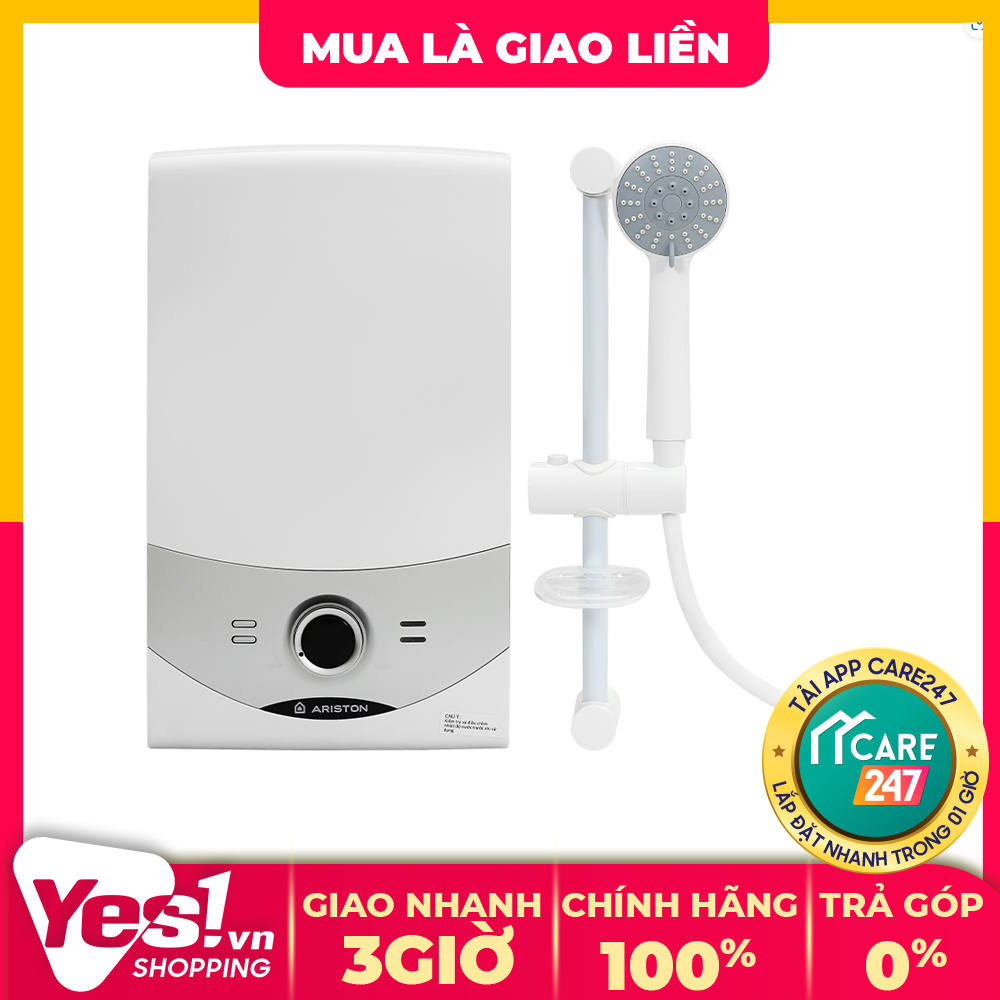 Máy nước nóng trực tiếp ariston 4500w aures sm45e sbs vn - bảo hành chính hãng - voucher 10% lên đến 800k
