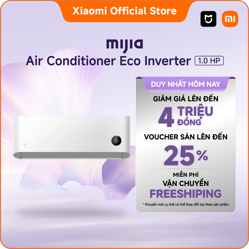 Xiaomi Máy lạnh/ Điều hòa Xiaomi Mijia Air Conditioner Eco 1.0HP 5-Star Inverter  | Làm mát nhanh trong 30 giây | Tự làm sạch để luồng khí tươi hơn | Điều khiển thông minh qua ứng dụng Xiaomi Home