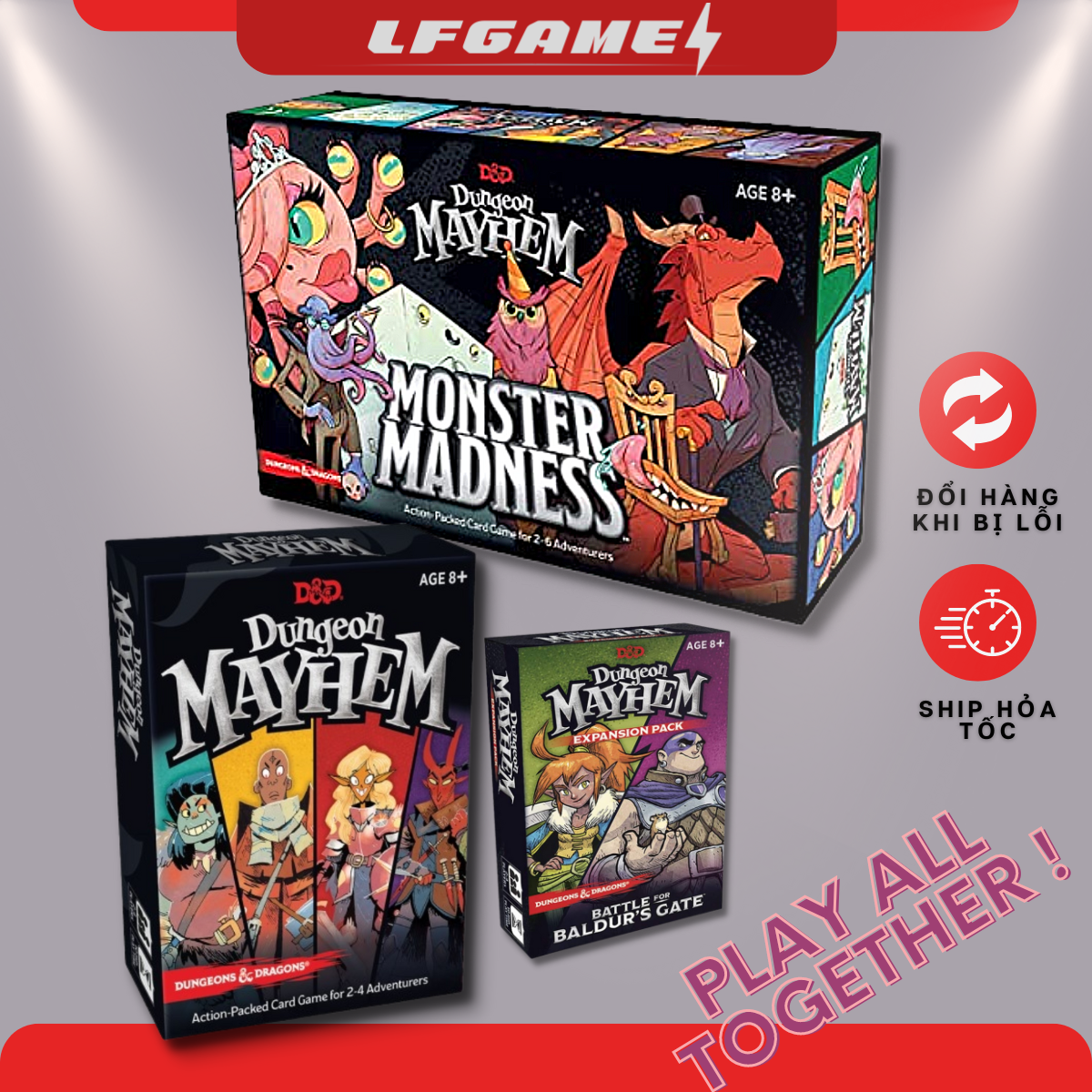 Bộ trò chơi Board Game Dungeon Mayhem & Dragons và mở rộng Battle for Baldur's Gate cao cấp Monster Madness