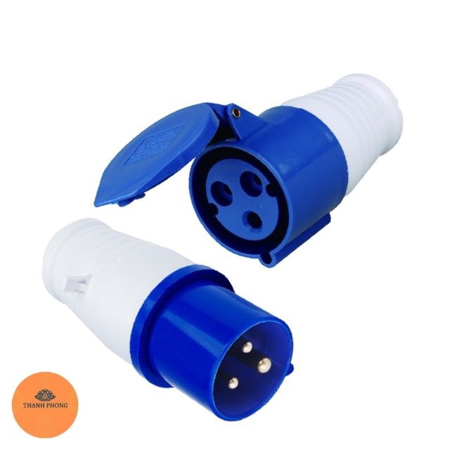 Phích cắm ổ cắm công nghiệp 1 pha 3 chấu 16a 32a