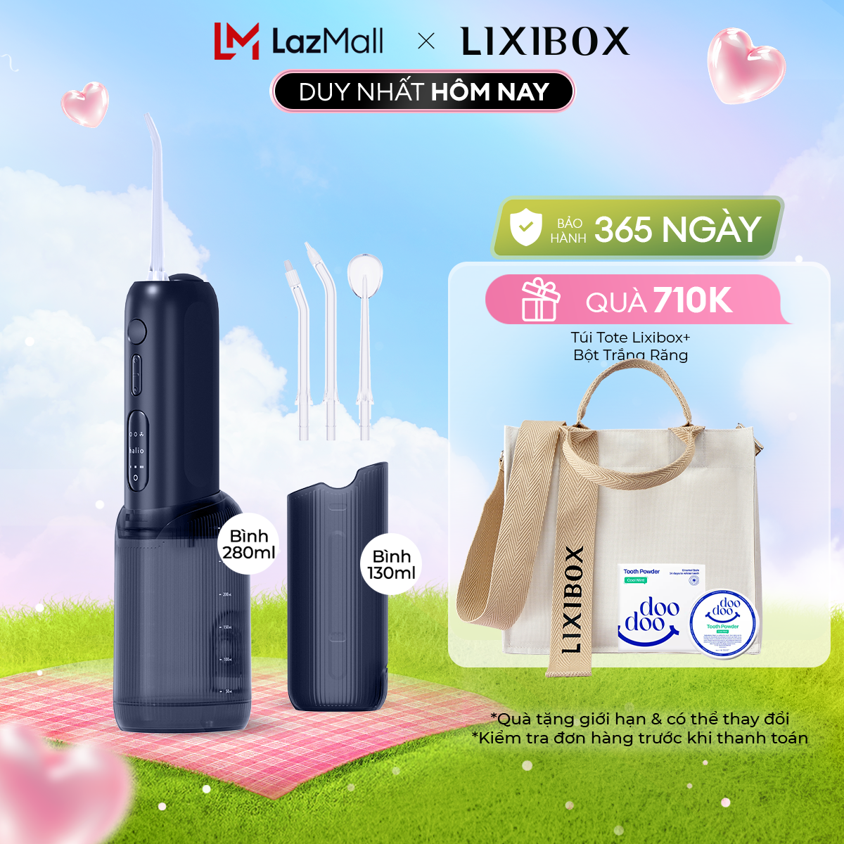 Máy Tăm Nước 2 Bình Thay Thế Halio UltraClean Express Hydro Floss Phiên Bản Nâng Cấp Dành Cho Răng Niềng