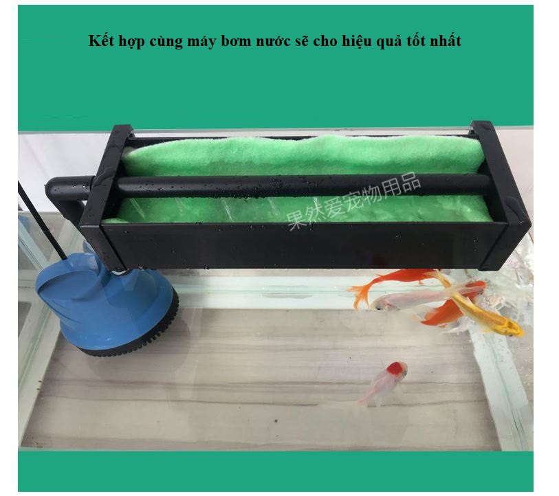 Máng lọc tràn trên thông minh treo kính bể cá (tặng bông lọc)