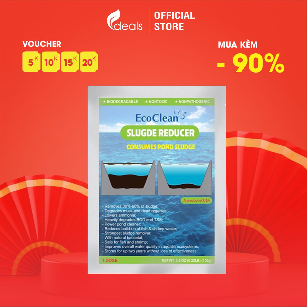 EcoClean Sludge Reducer - Men Vi Sinh Xử Lý Bùn Đáy Ao Nuôi Tôm, Cá - Gói 100g