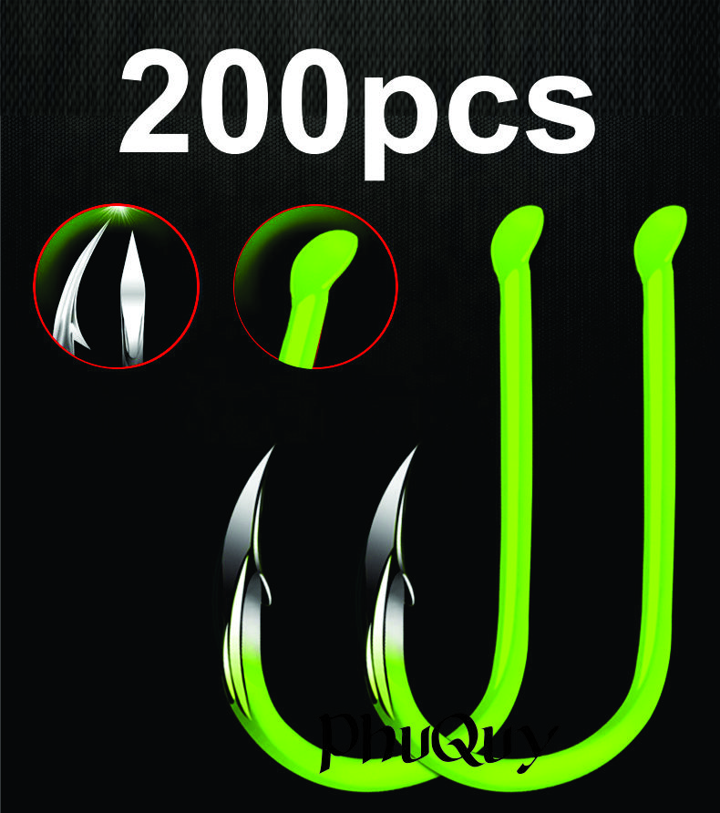 Hộp 200 Lưỡi Câu Cá Thép Neon