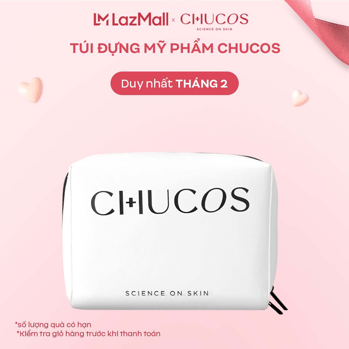 [Quà tặng] Túi Da Simili Cao Cấp Đựng Mỹ Phẩm Chucos