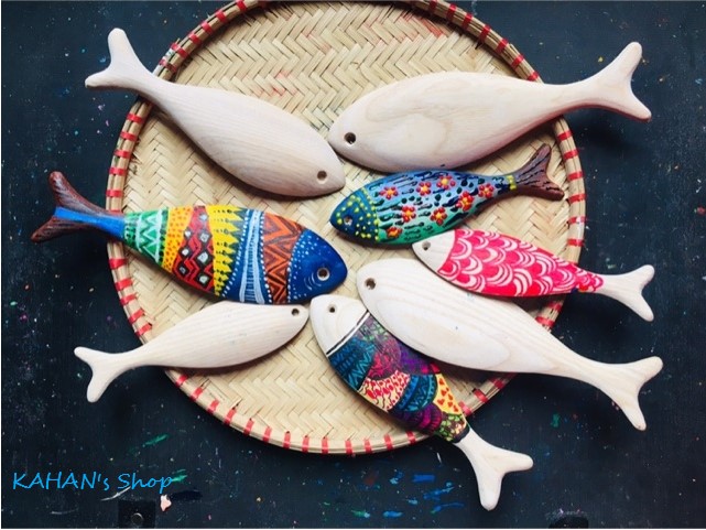 Cá gỗ trang trí handmade (Wooden fish for decoration)