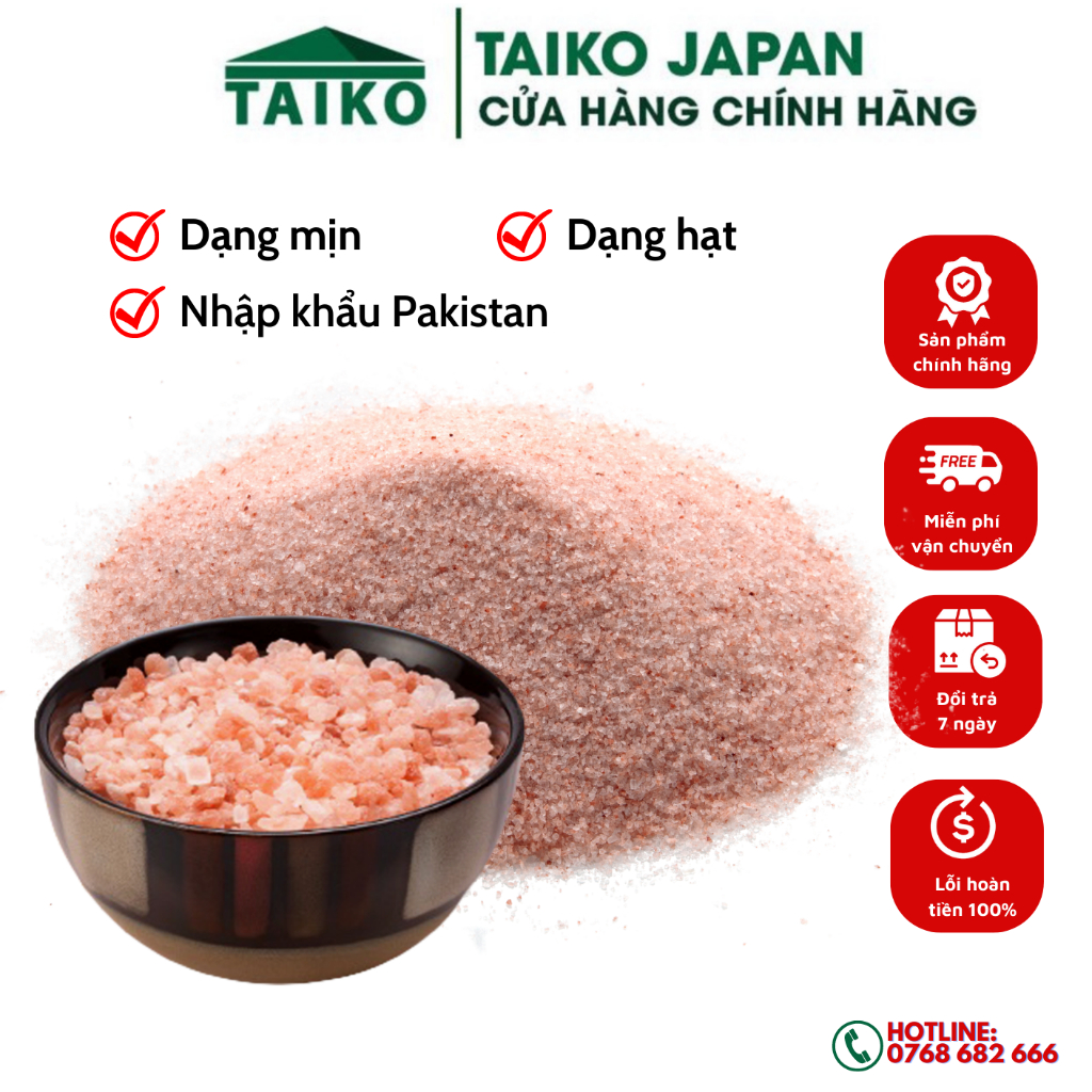 Muối hồng TAIKOMI xuất xứ Himalaya chuyên dùng sơ chế món ăn hạt nhuyễn