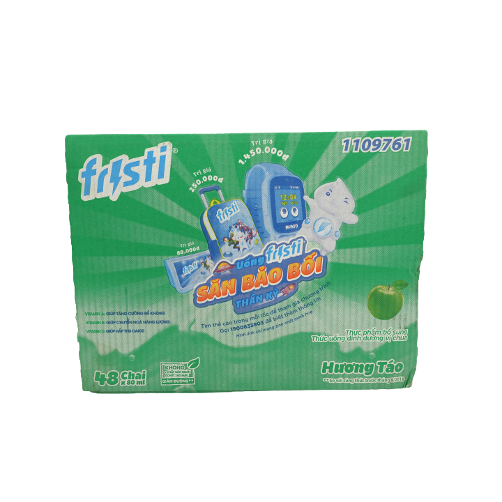 Thùng 48 chai sữa chua uống Hương Táo Fristi 80ml- HSD MỚI