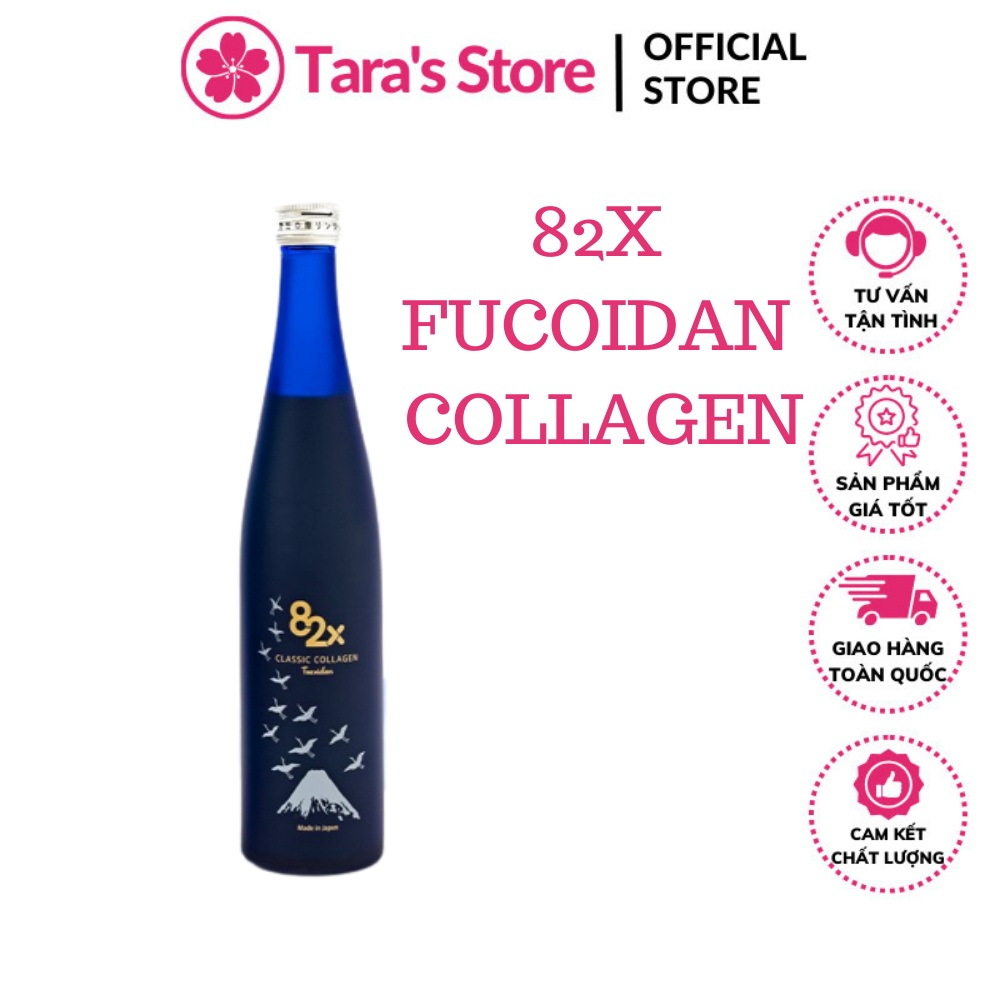 82X FUCOIDAN COLLAGEN Nước Uống Làm Đẹp Da Chứa 120.000mg Collagen Và Fucoidan Từ Tảo Nâu Mozuki ( 500ml/Chai) - Tara's