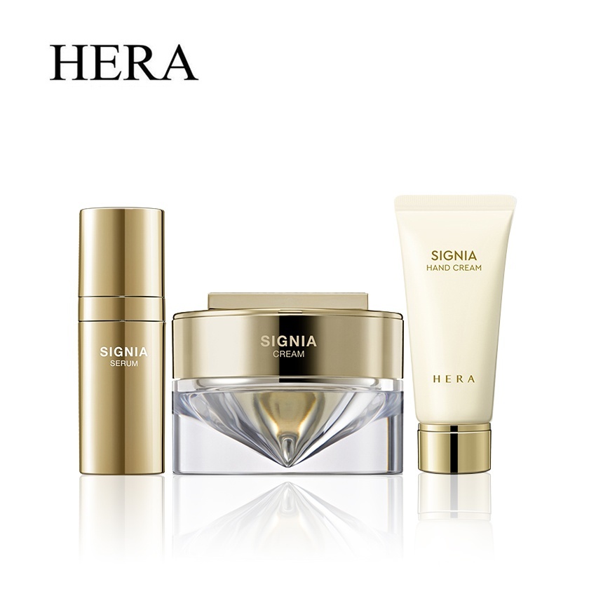 Bộ dưỡng da Hera Siania vàng 24k Trial Kit 80ml/3 pcs - Kem dưỡng da tay Signia Hera; Serum Hera Signia; Kem dưỡng Hera Signia