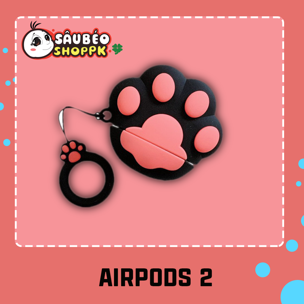 Case Vỏ Bọc AIRPODS 2 Hình Thú Chân mèo đen Đựng Hộp Sạc Tai Nghe Airpod 2 Bằng Silicon Dẻo Đẹp-Sâu Béo shop 5566