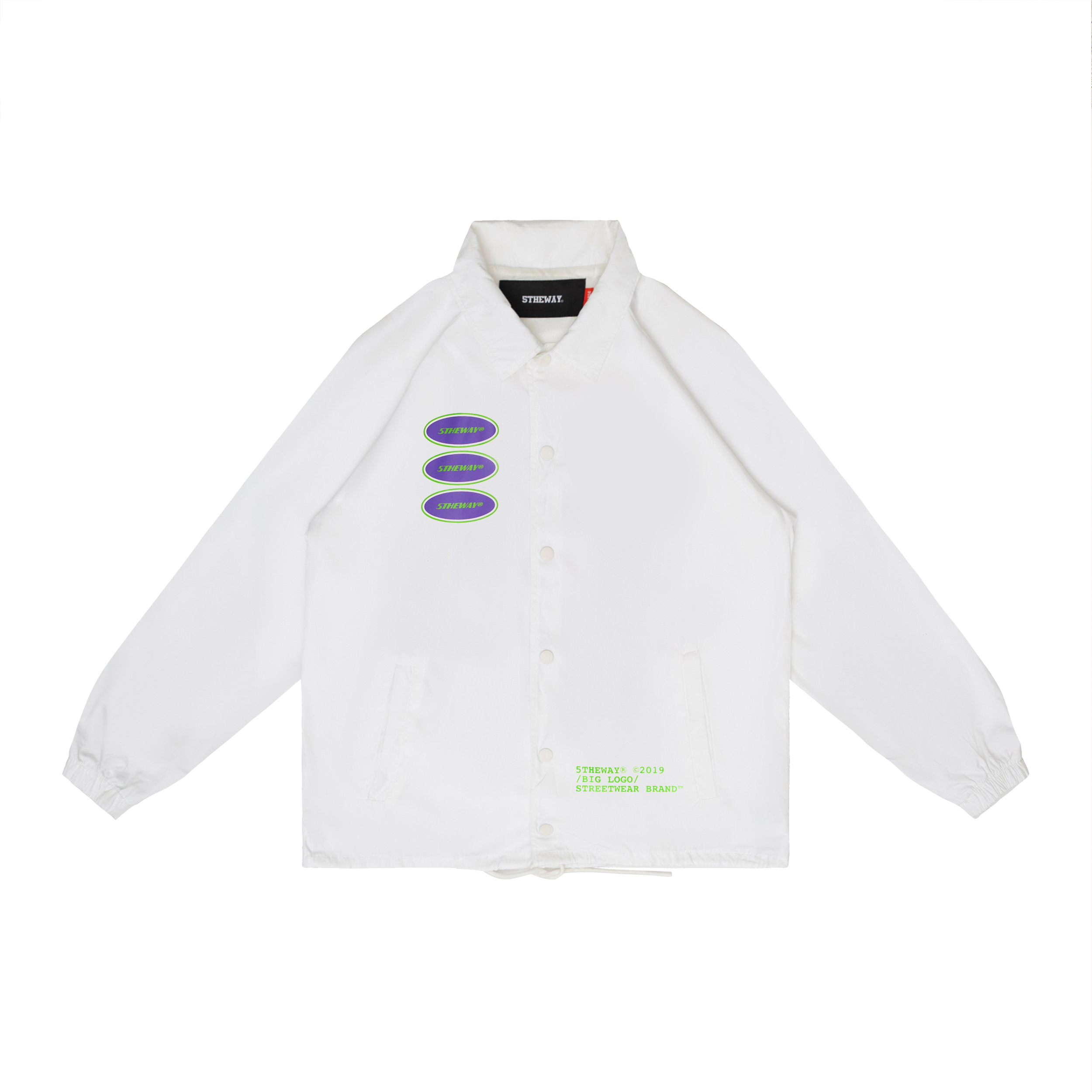 Áo khoác dù 5THEWAY® /oval/ COACH JACKET™ in WHITE aka màu Trắng
