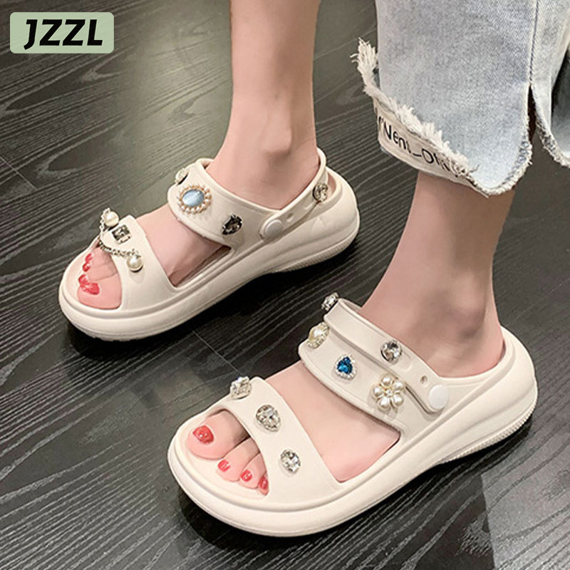 JZZL Âu Mỹ Mới Thời Trang Đáy Dày Tự Làm Kim Loại Dây Chuyền Kim Cương Giả