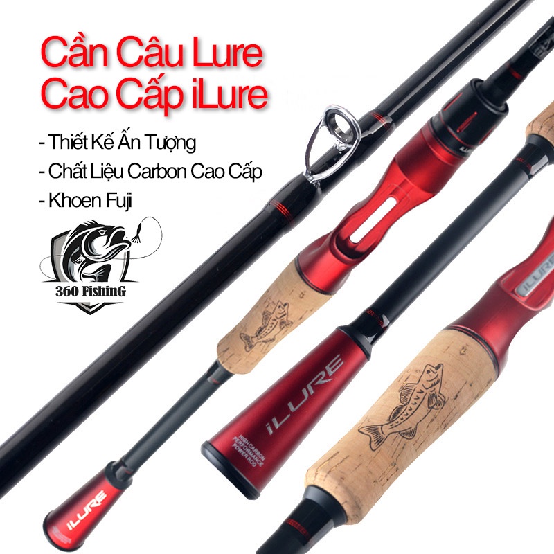 Cần Câu Lure Carbon iLure Cần Câu Máy Đứng Và Máy Ngang Chất Liệu Carbon Xoắn Cao Cấp