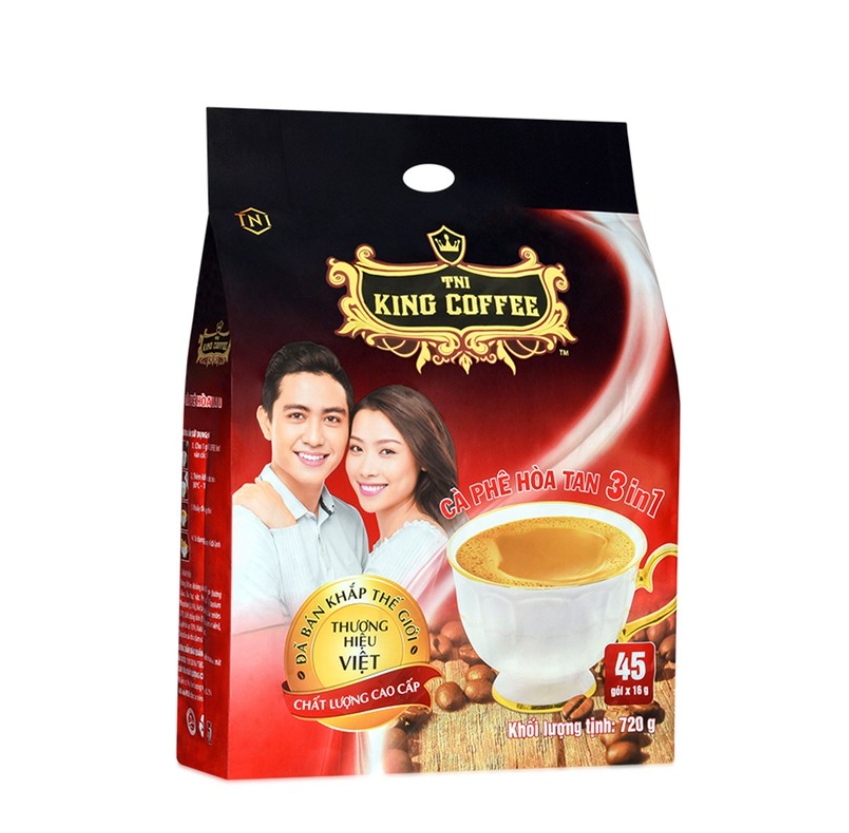 cà phê hòa tan King coffee bịch 45 gói