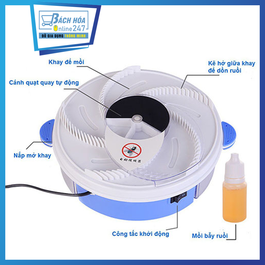 Máy Bắt Ruồi Tự Động Thông Minh Đặt Được Mọi Không Gian, Tháo Lắp Đơn Giản, Dễ Dàng Vệ Sinh