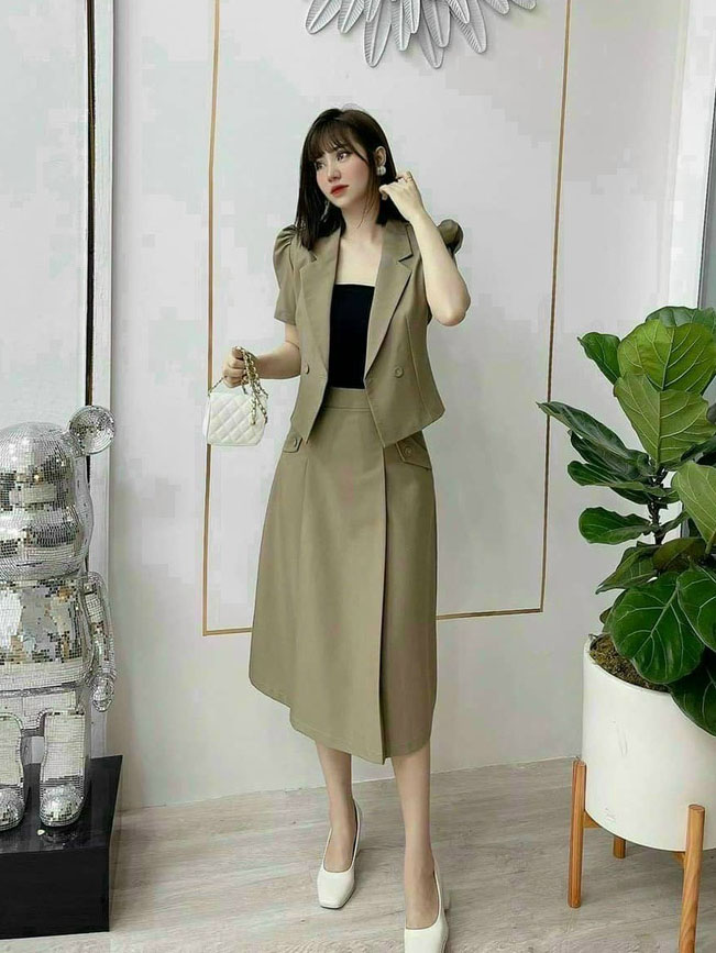 Set Vest nữ 3 món sang trọng thích hợp mặc đi công sở, dự tiệc thời trang HARI