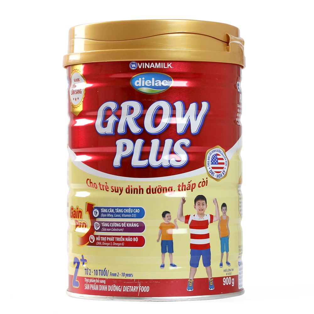 Sữa bột vinamilk dielac grow plus đỏ 2+ - 900g - dành cho trẻ từ 2-10 tuổi - nemo.mart