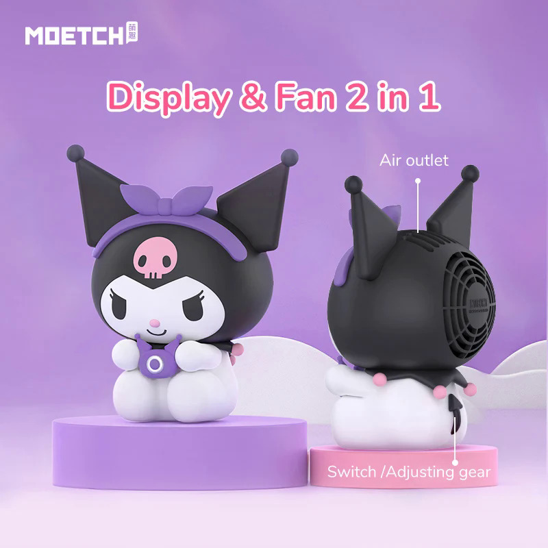 Moetch Sanrio Kuromi  Fan Mù Hộp Bí Ẩn Hộp Trò Chơi Kawaii Đảng Fan Kuromi Tưởng Tượng Di Động Cầm Tay Fan