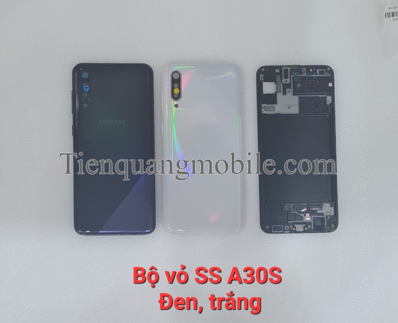 Bộ vỏ Samsung A30S (gồm nắp lưng, viền sườn, xương, kính cam, nút bấm, khe sim)