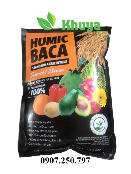 Phân bón lá Kali sinh học Humic K TC Humic BACA 1kg Seaweed & Vitamin