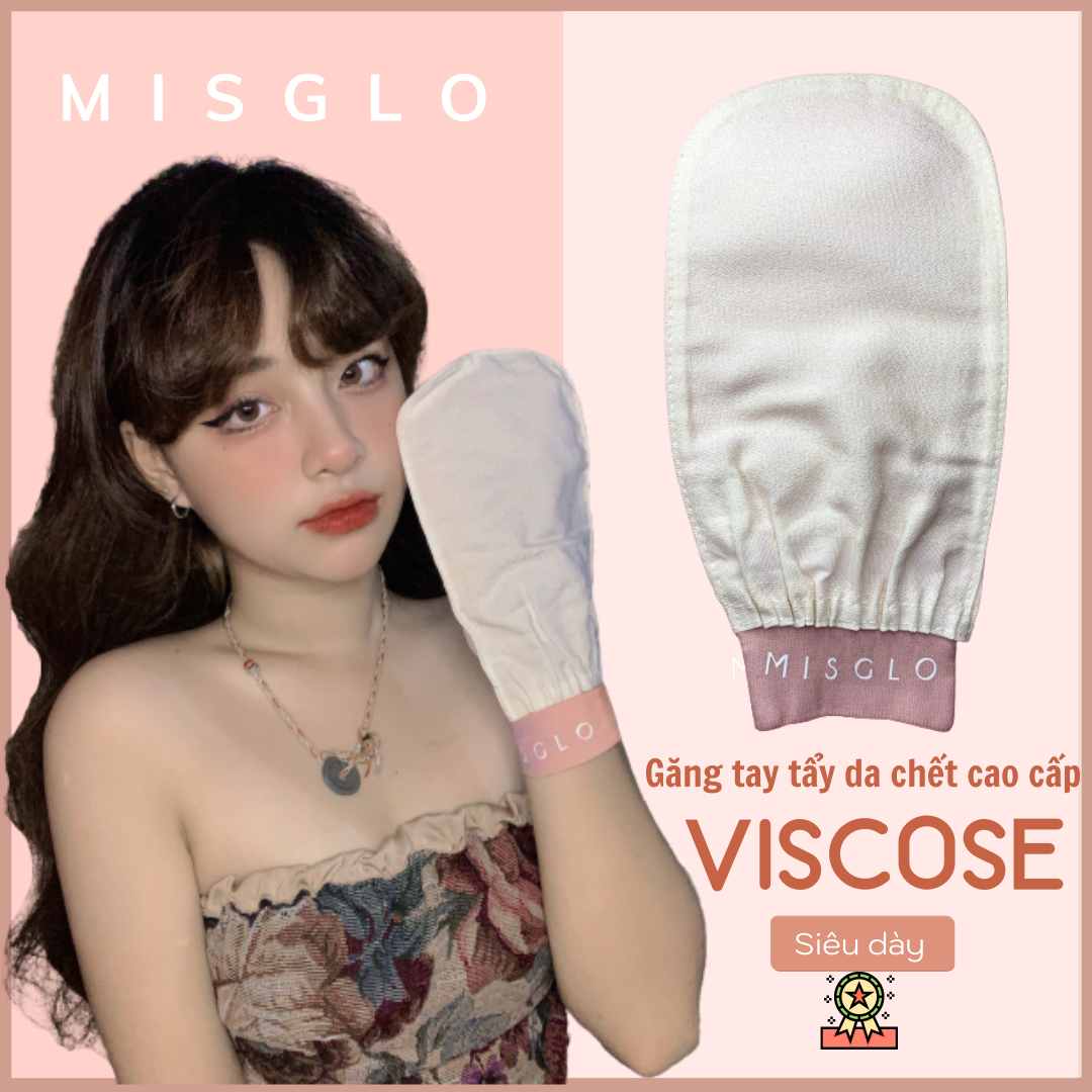 [Viscose]Găng Tay Tẩy Da Chết Cao Cấp MISGLO Chính Hãng Turkish Raw Cocoon Silk 100%