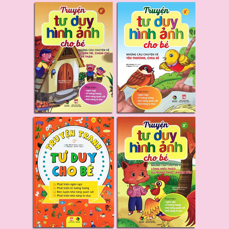 Sách - Combo 3 cuốn truyện tư duy hình ảnh cho bé + Truyên tranh