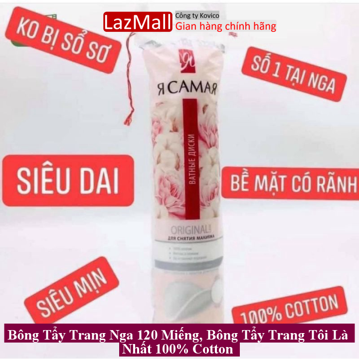 Bông tẩy trang nga 120 miếng, bông tẩy trang tôi là nhất 100% cotton