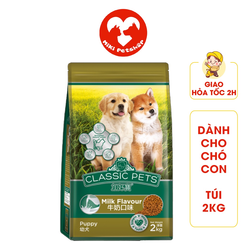 Thức Ăn Cho Chó Con Hạt Classic Pets Puppy 2Kg Vị Sữa - Miki Petshop