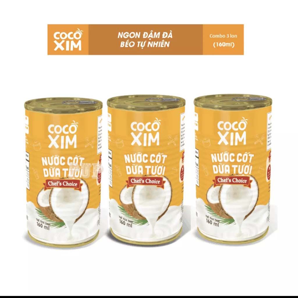 3 lon nước cốt dừa tươi chef's choice cocoxim 160ml,chefs choice-pupstore