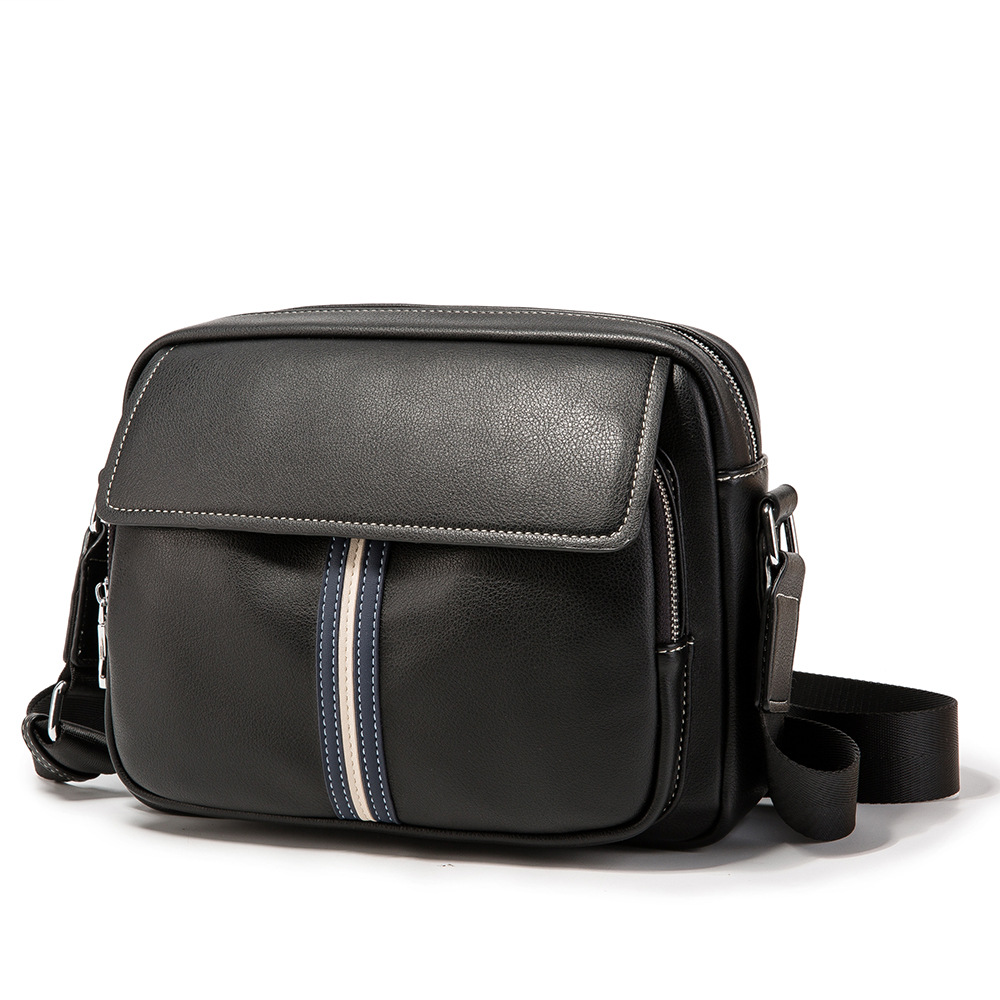 Túi đeo chéo nam nữ 3945 da mềm sọc ngang cao cấp phong cách Hàn Quốc phù hợp với du lịch đi chơi dạo phố phối đồ