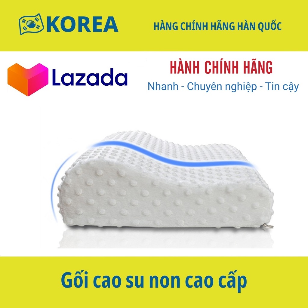 Gối cao su non dành cho người lớn - Gối Nằm Cao Su Non Chất Lượng Cao Hàn Quốc Đầu Tư Giấc Ngủ là Đầu Tư Cho Sức Khỏe ( 50x30cm) Bảo Hành 12 Tháng, Gối Cao Su Mềm Mại Êm Ái Dành Cho Mọi Lứa Tuổi, Giá Rẻ - Freeship Max