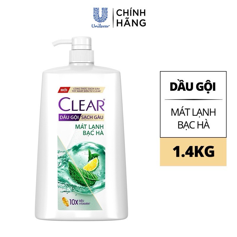 DẦU GỘI CLEAR MÁT LẠNH BẠC HÀ 1,4 Kg