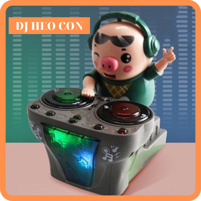 Heo phát nhạc chú heo chơi dj năng động siêu dễ thương nhảy theo nhạc và đèn cho bé - lana queen