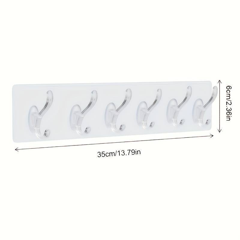 Móc treo quần áo dán tường 6 móc trong suốt đa năng - Treo quần áo khăn túi đồ dùng nhà bếp nhà tắm - Đậu Home
