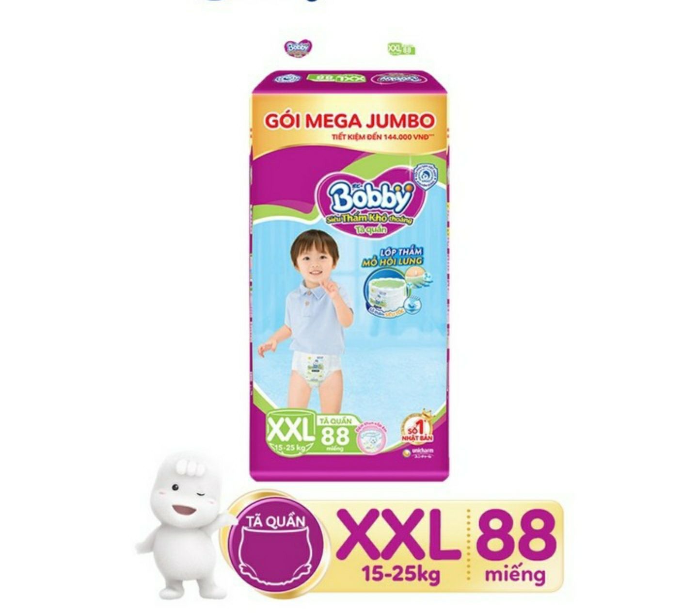 Tả quần Bobby XXL88 Mega jumbo loại mới date mới
