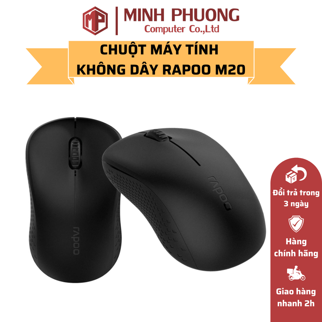 Chuột không dây Rapoo M20 tiết kiệm pin - Hàng chính hãng