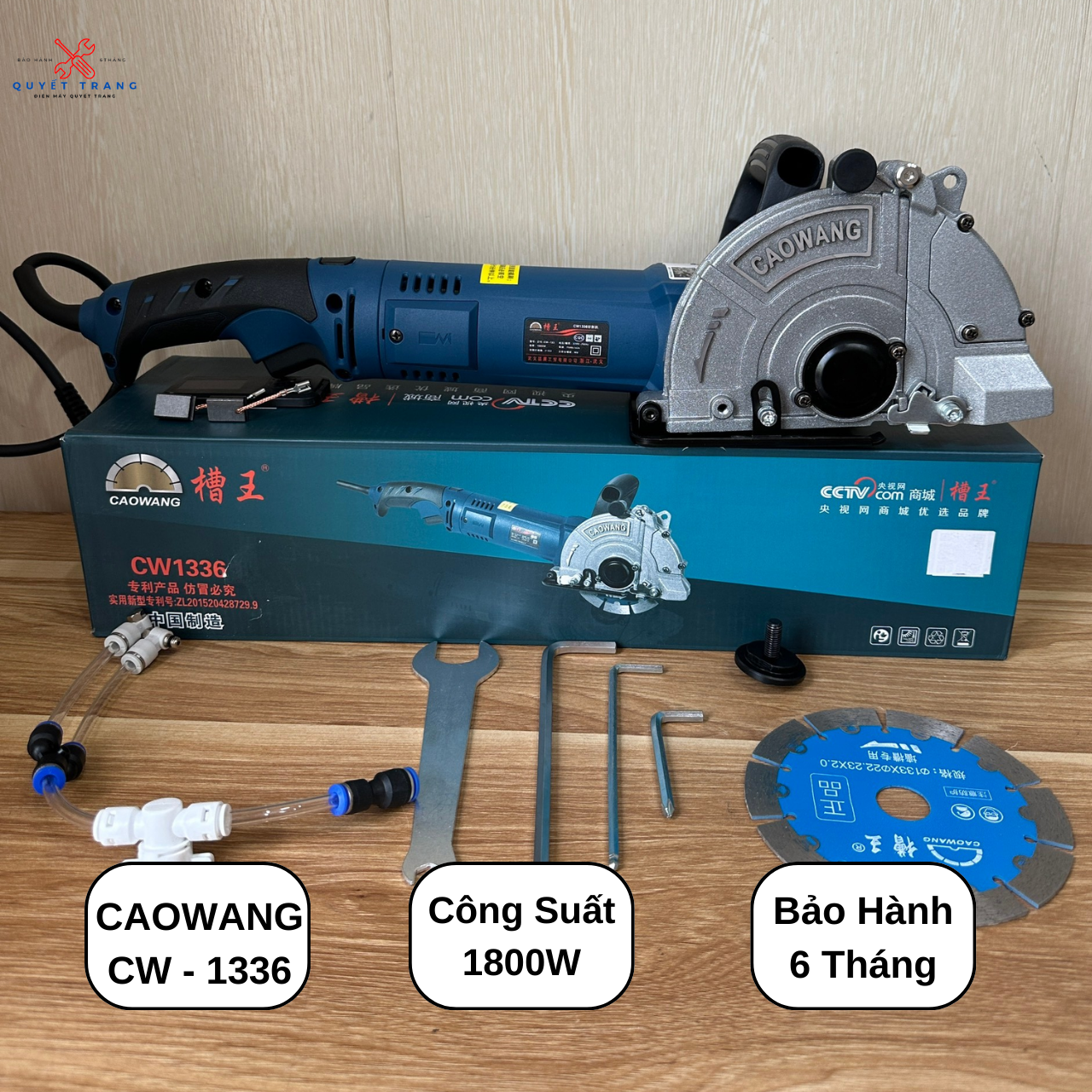Máy Cắt Rãnh Tường CaoWang CW - 1336 Kèm 1 Lưỡi Công Suất 1800W Chuẩn Dây Đồng Bảo Hành 6 Tháng