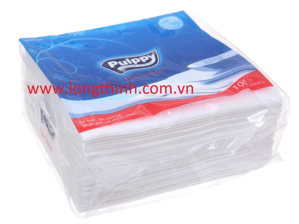 [HCM]Khăn ăn Napkin Pulppy 330x330 100 tờ