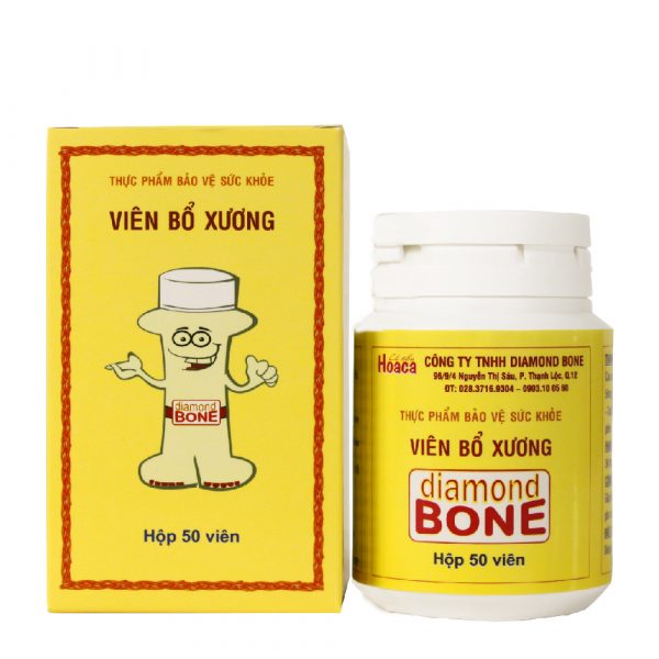 Viên bổ xương Diamond Bone hộp 50 viên. giúp bổ sung Collagen cho xương khớp. Hỗ trợ giúp mạnh gân xương, giảm đau nhức xương khớp, thoái hóa khớp.