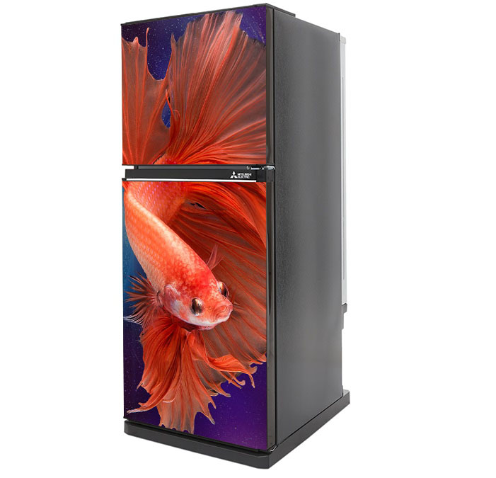 [HCM]Miếng dán tủ lạnh - Mẫu Cá 09 (Dán cho tủ Ngang 60cm và Cao 1m3) - Chất liệu cao cấp - Có sẵn lớp keo để dán