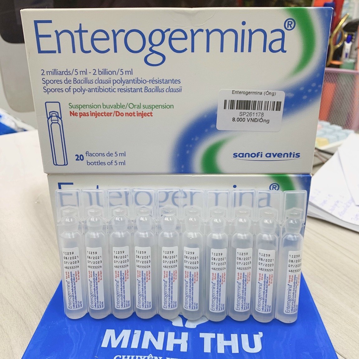 Men vi sinh Enterogermina 2 tỷ/5ml hộp 20 ống - vỉ 10 ống 5ml