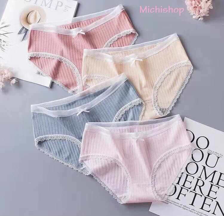 10 quần lót cotton tăm cao cấp m001